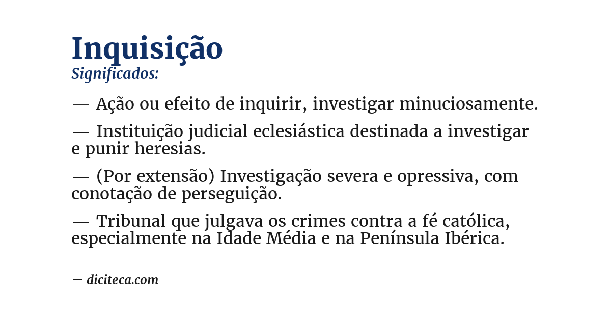 Significado de inquisição