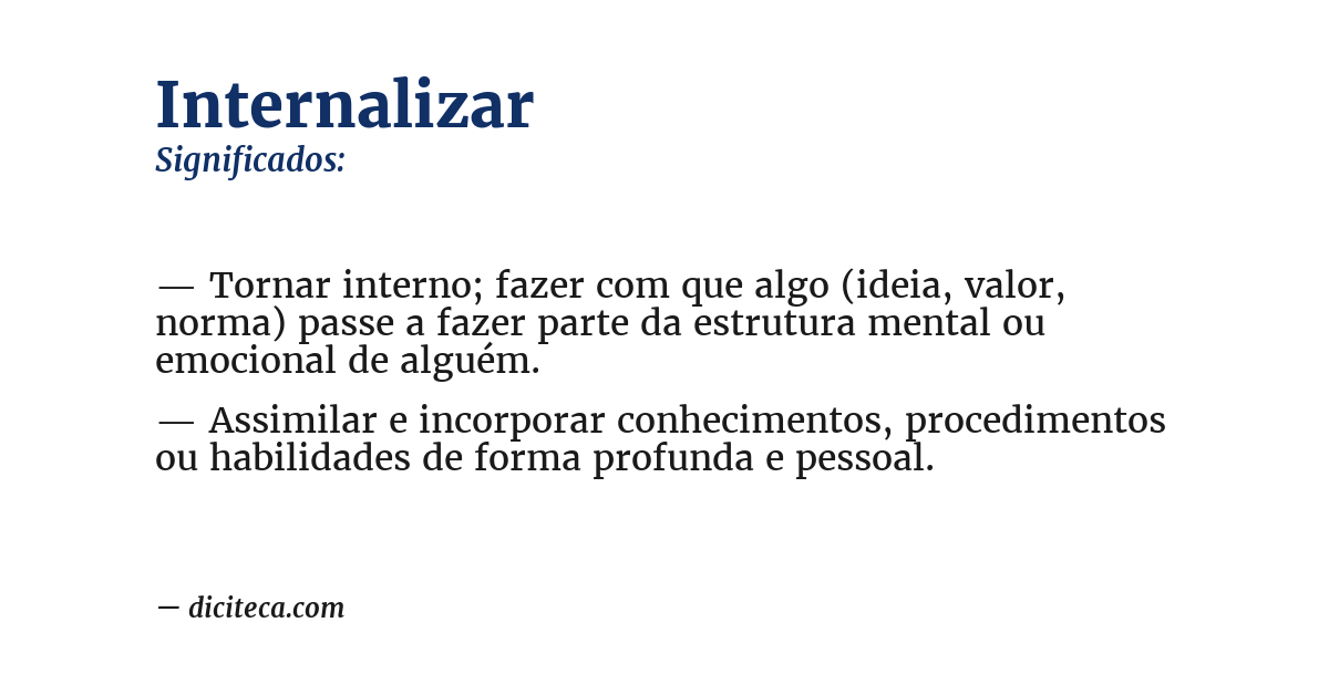 Significado de internalizar
