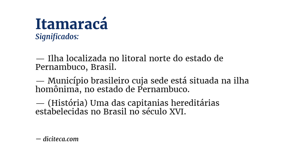 Significado de itamaracá
