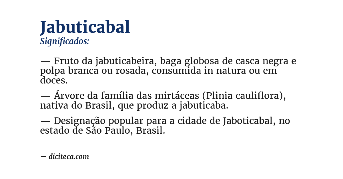 Significado de jabuticabal
