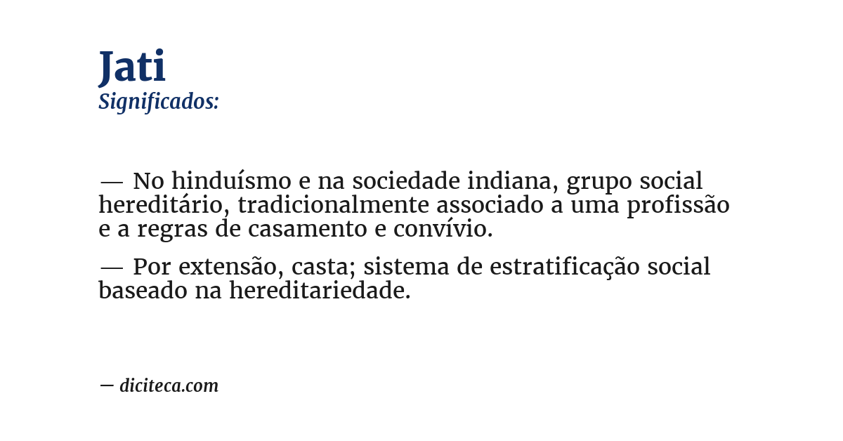 Significado de jati
