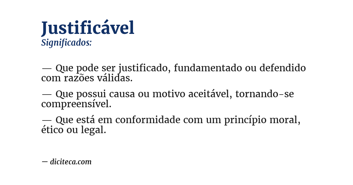 Significado de justificável