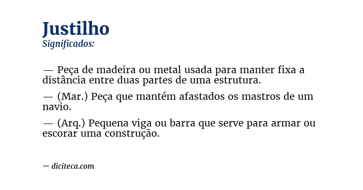 Significado de justilho