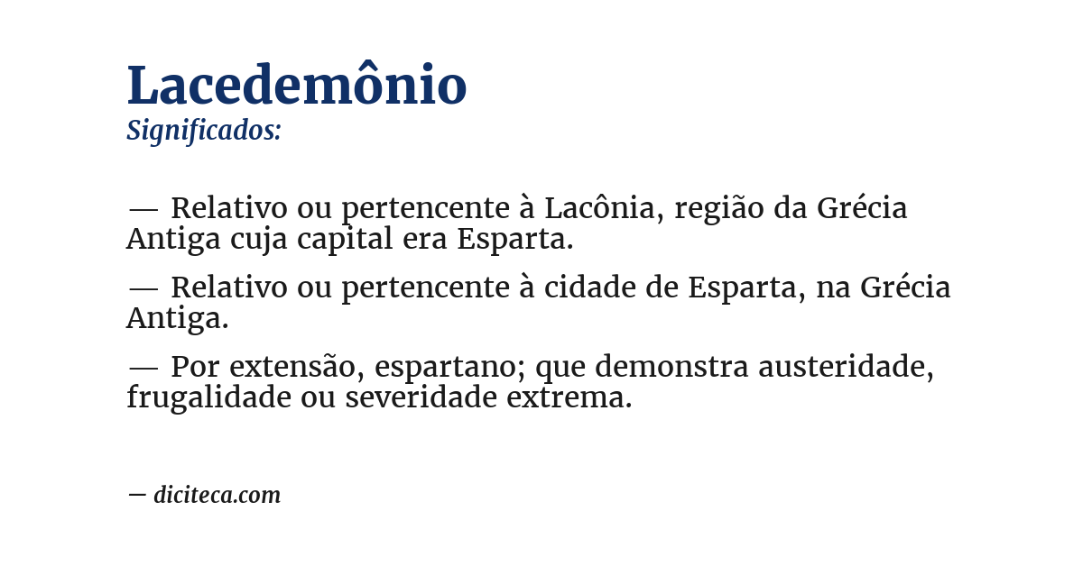 Significado de lacedemônio