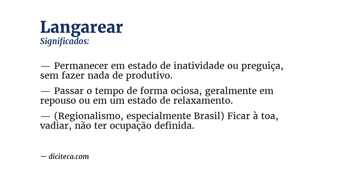 Significado de langarear