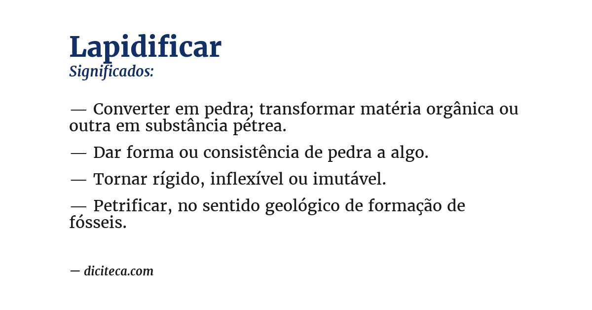Significado de lapidificar