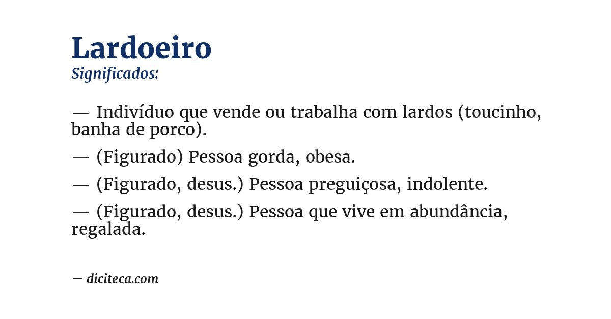 Significado de lardoeiro