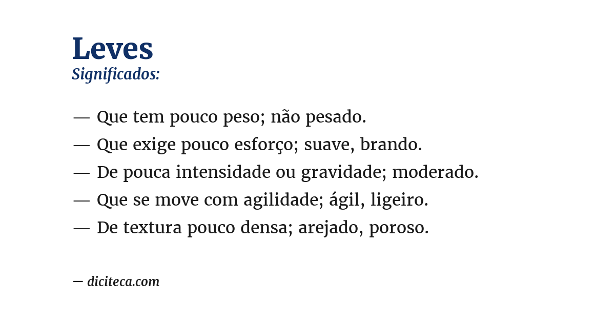 Significado de leves