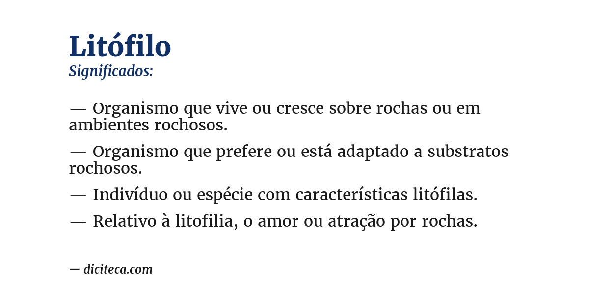 Significado de litófilo