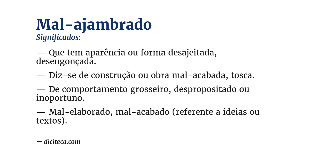 Significado de mal-ajambrado