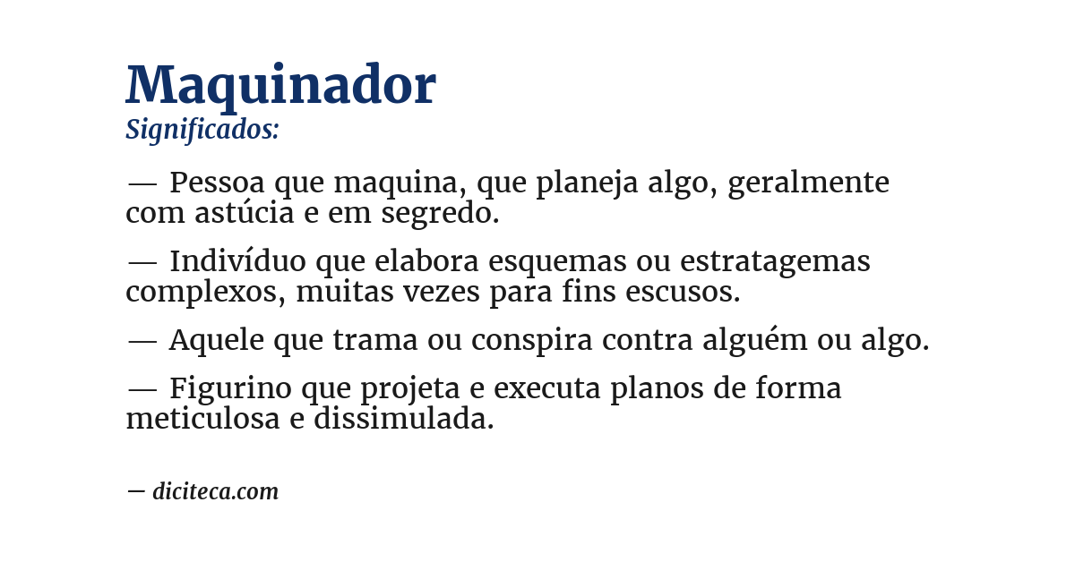 Significado de maquinador