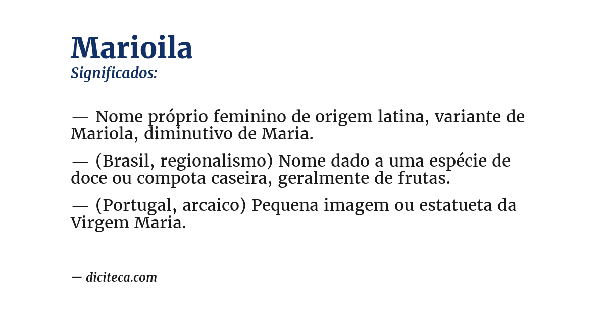Significado de marioila