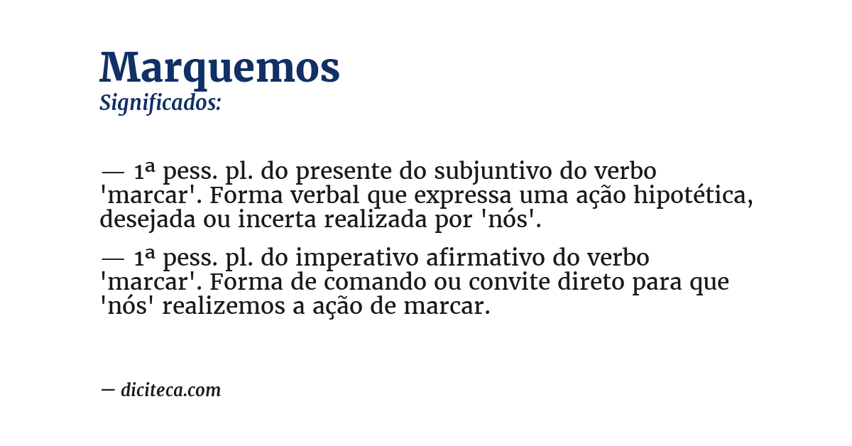 Significado de marquemos