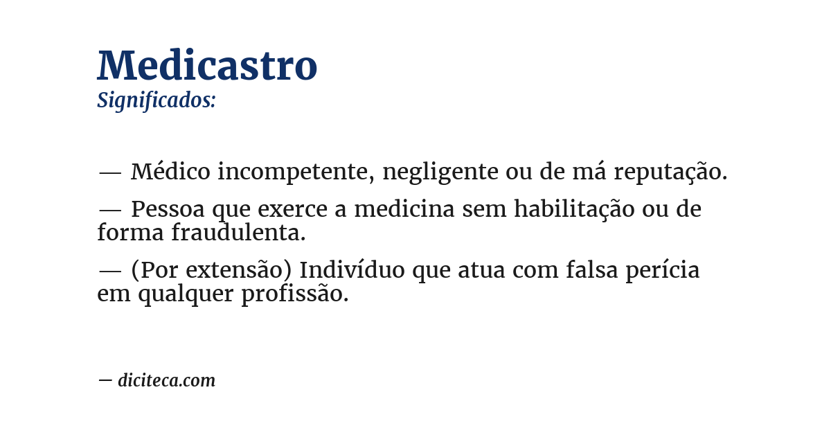 Significado de medicastro