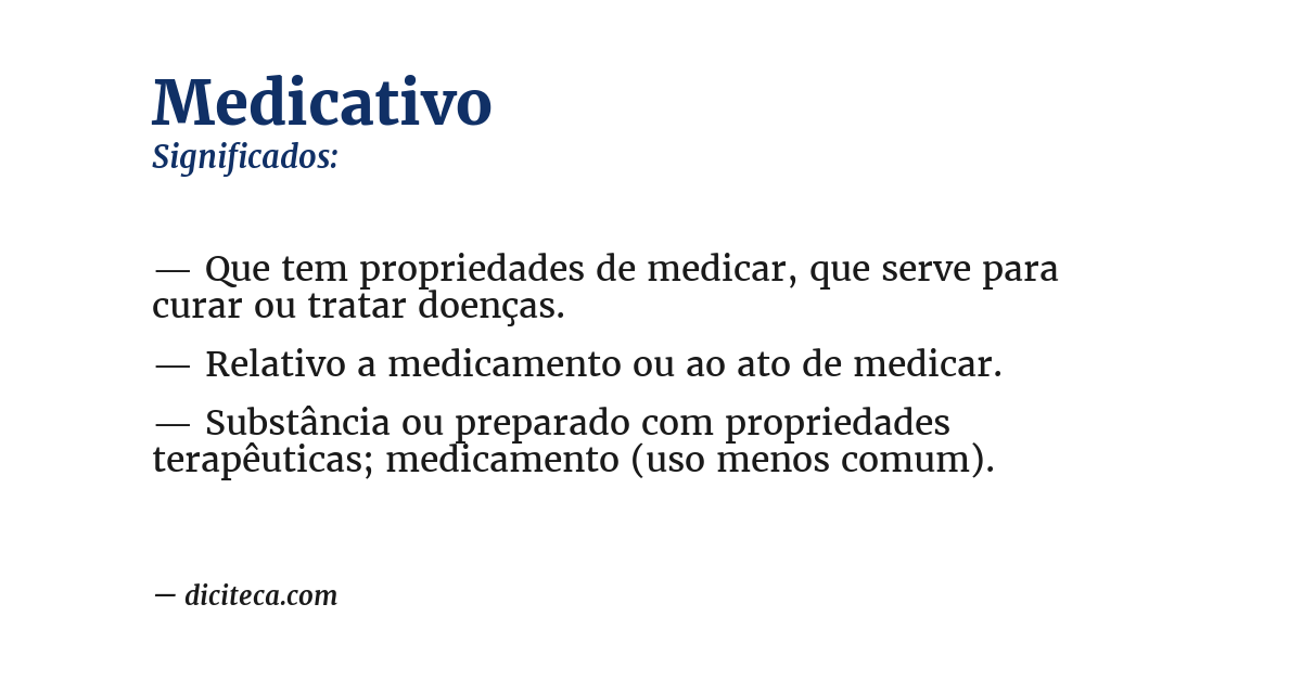 Significado de medicativo