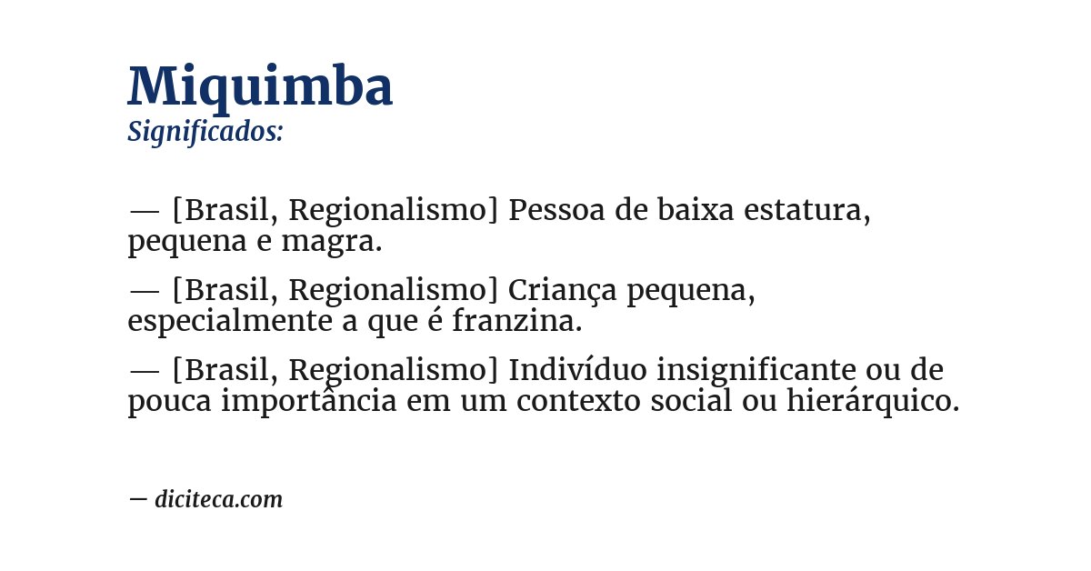 Significado de miquimba