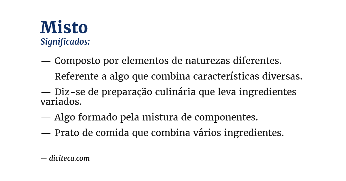 Significado de misto