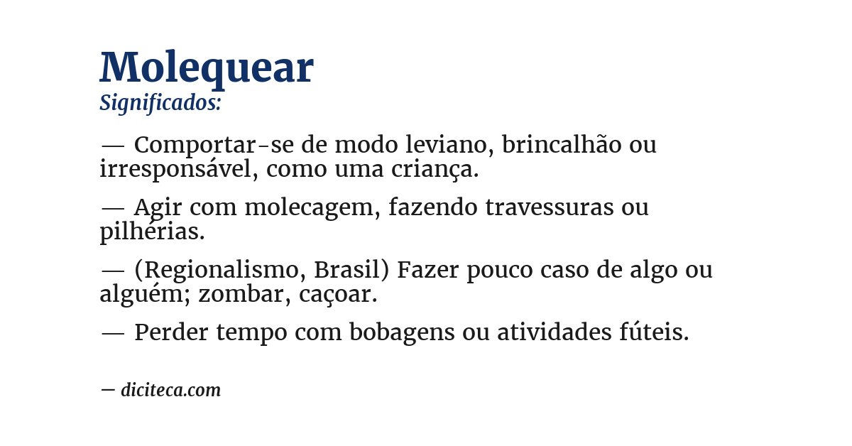 Significado de molequear