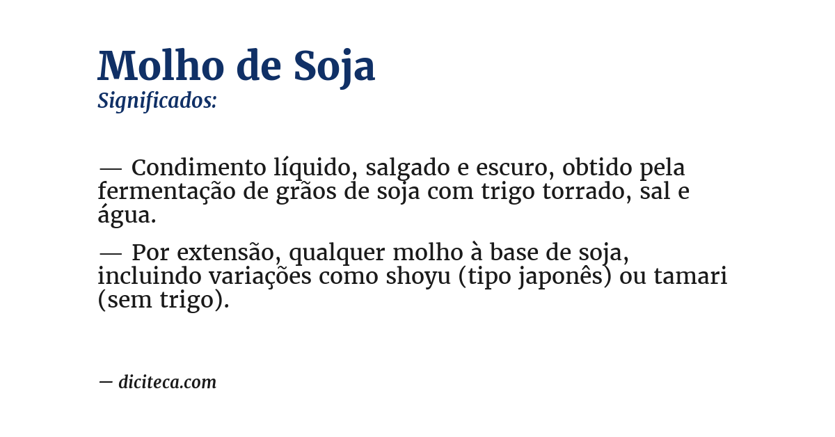 Significado de molho de soja