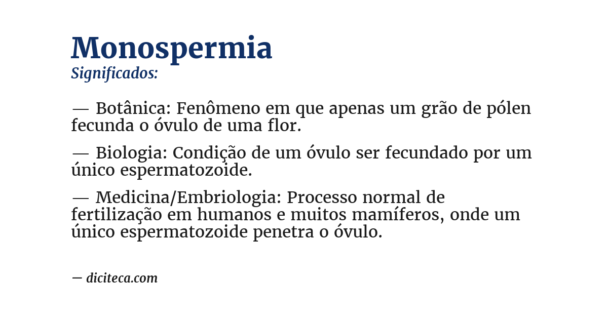 Significado de monospermia