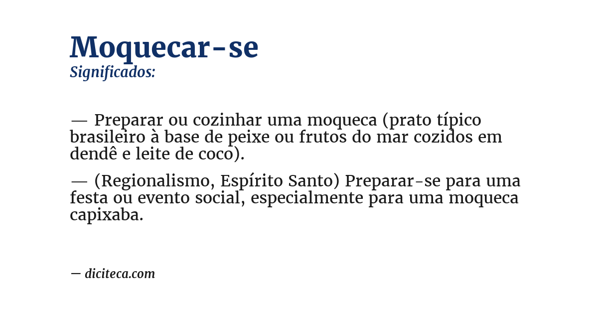 Significado de moquecar-se