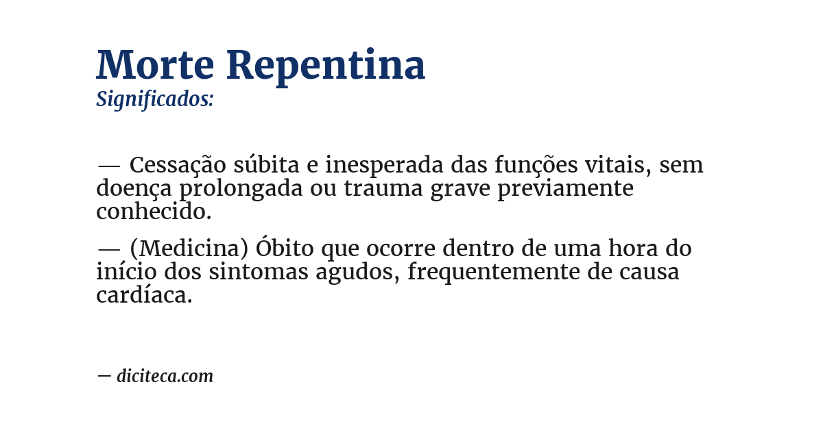 Significado de morte repentina