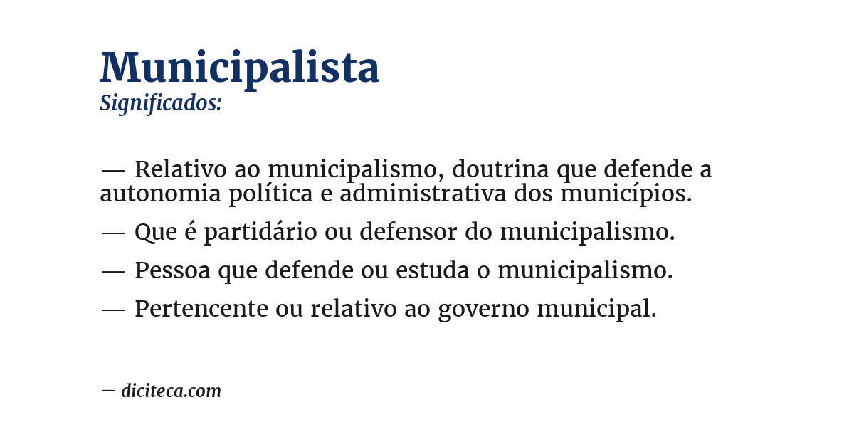 Significado de municipalista