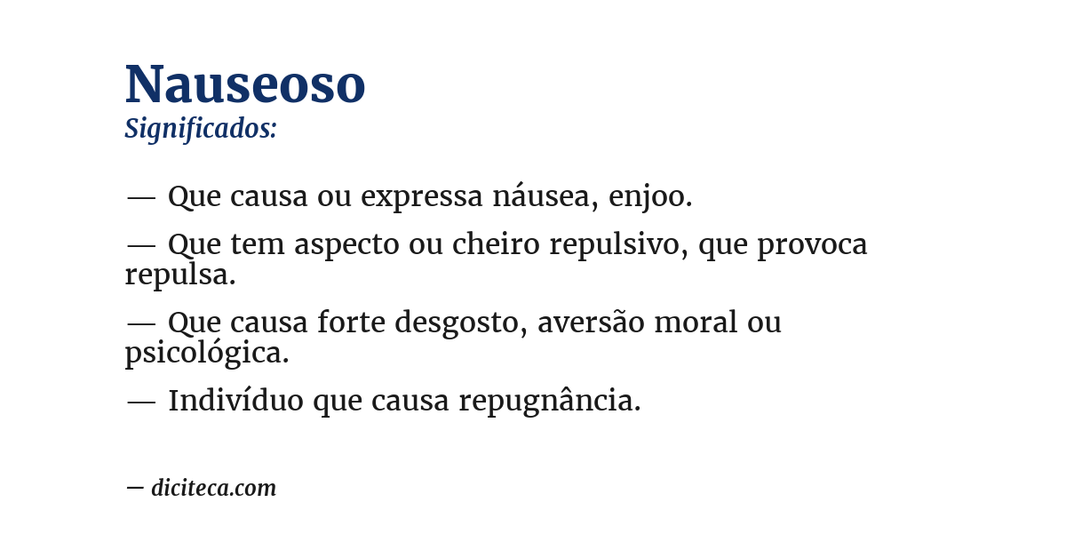 Significado de nauseoso