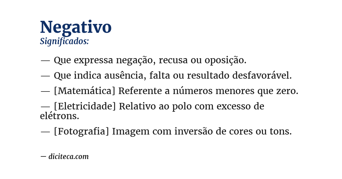 Significado de negativo