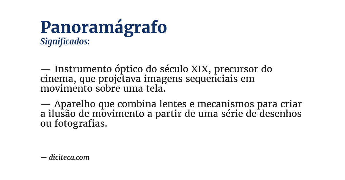 Significado de panoramágrafo