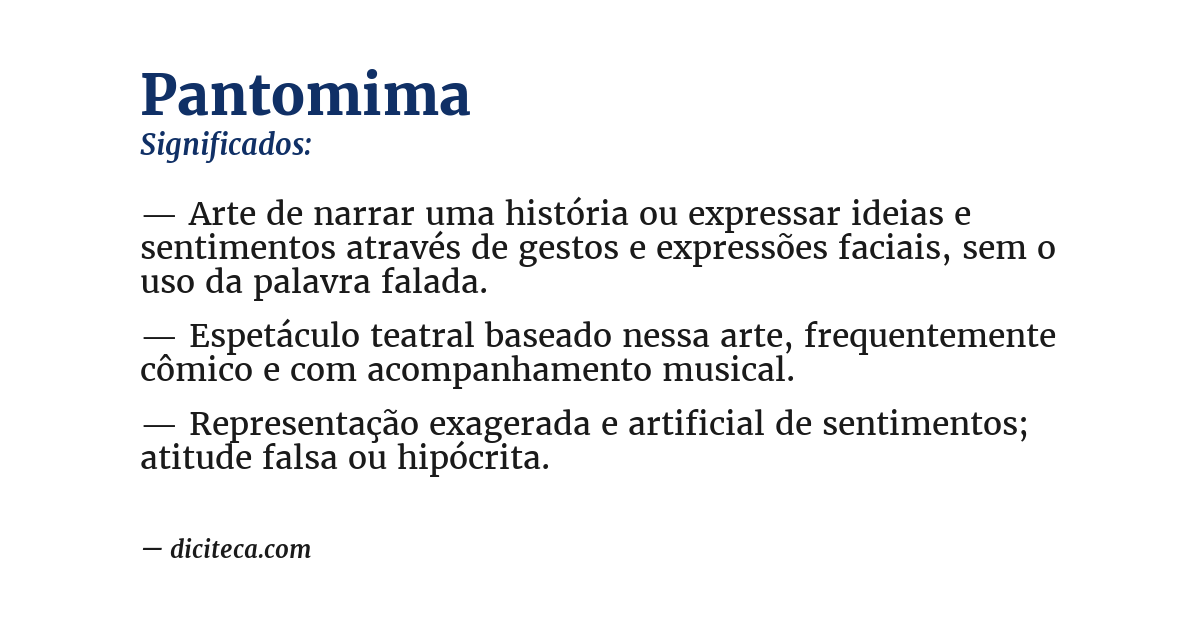 Significado de pantomima