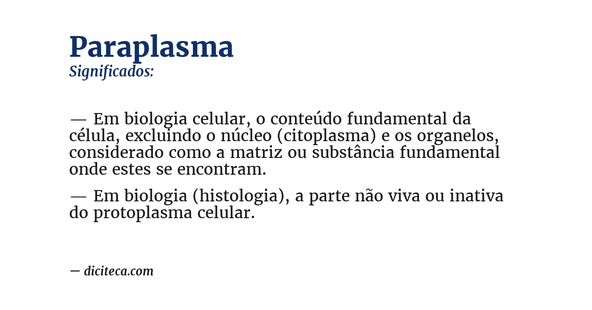Significado de paraplasma