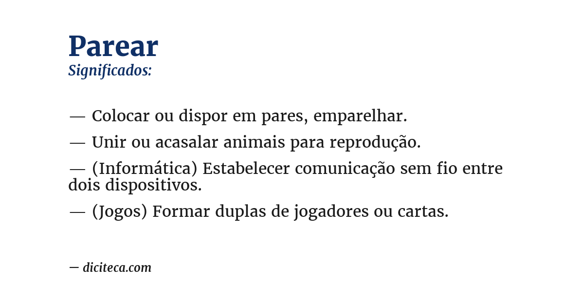 Significado de parear