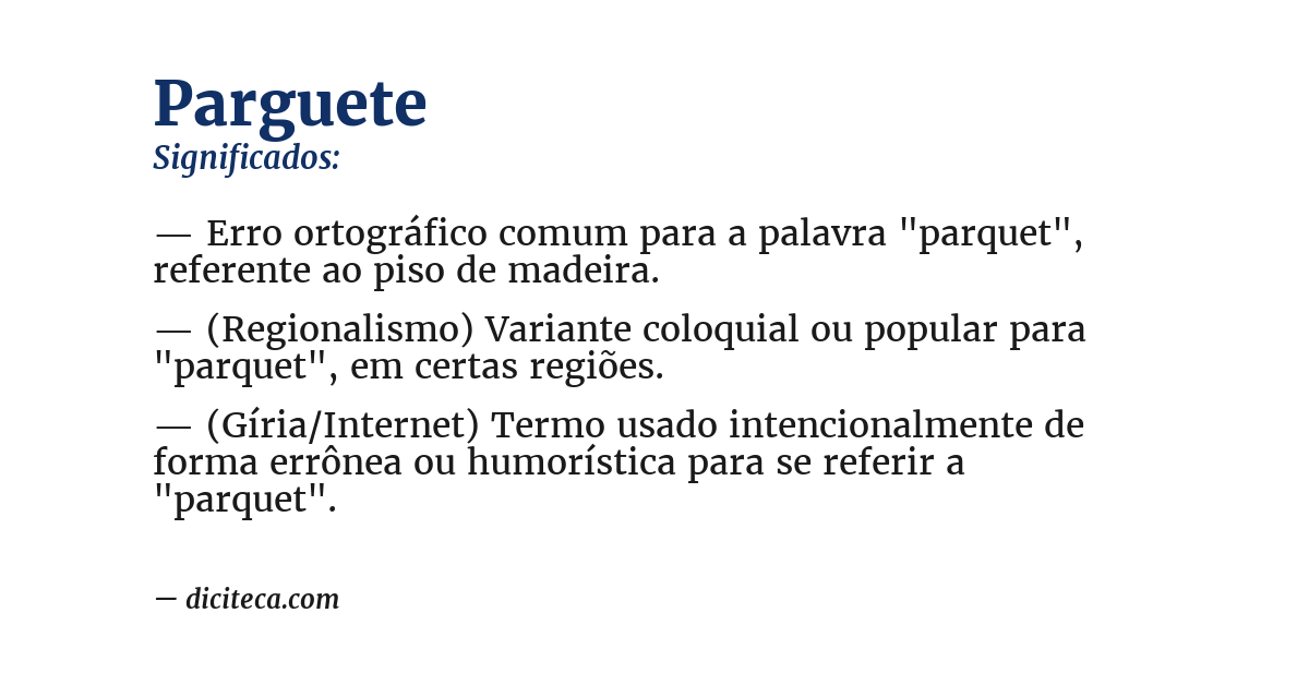 Significado de parguete