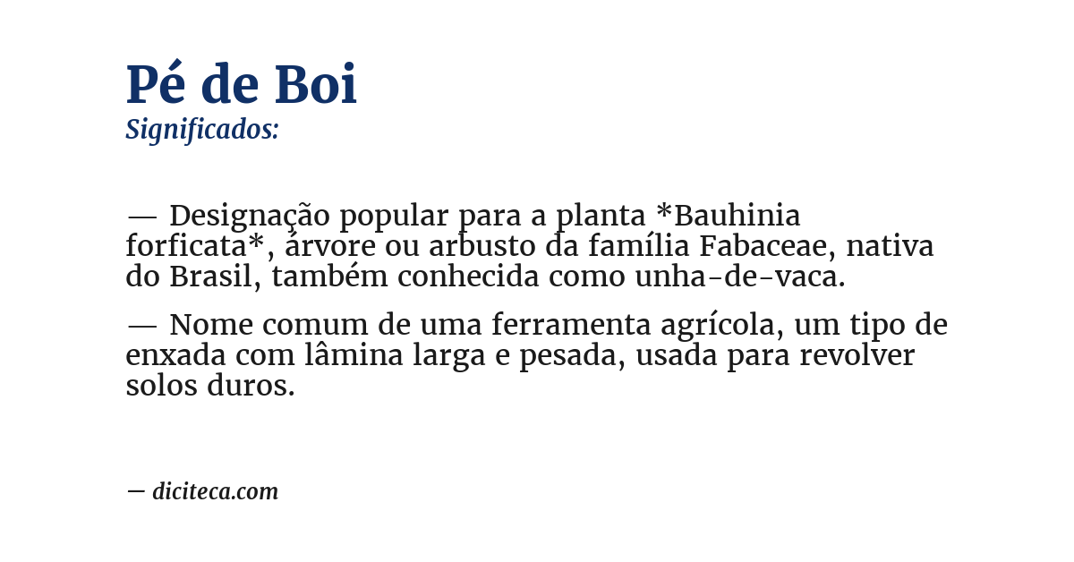 Significado de pé de boi