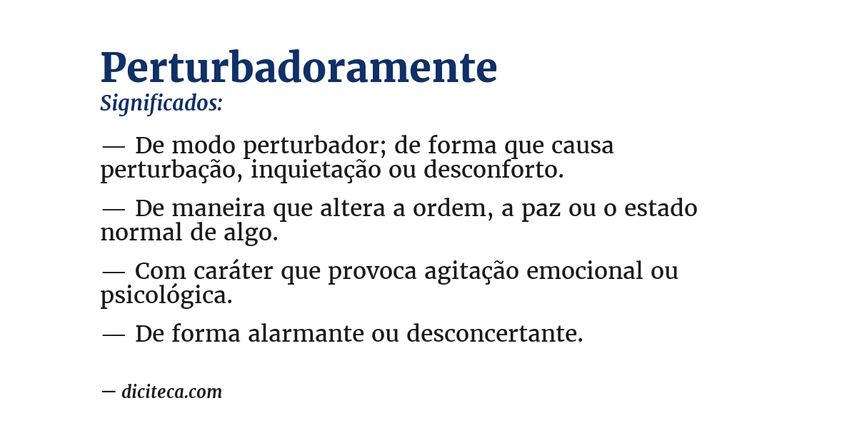 Significado de perturbadoramente
