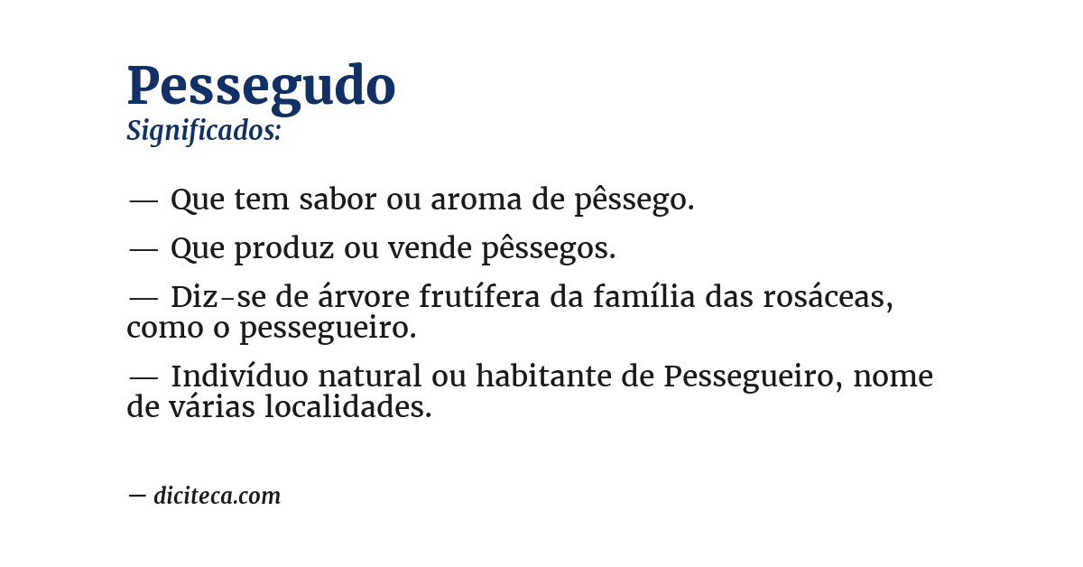 Significado de pessegudo