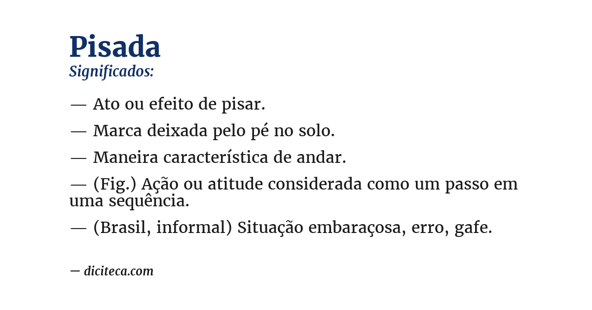 Significado de pisada
