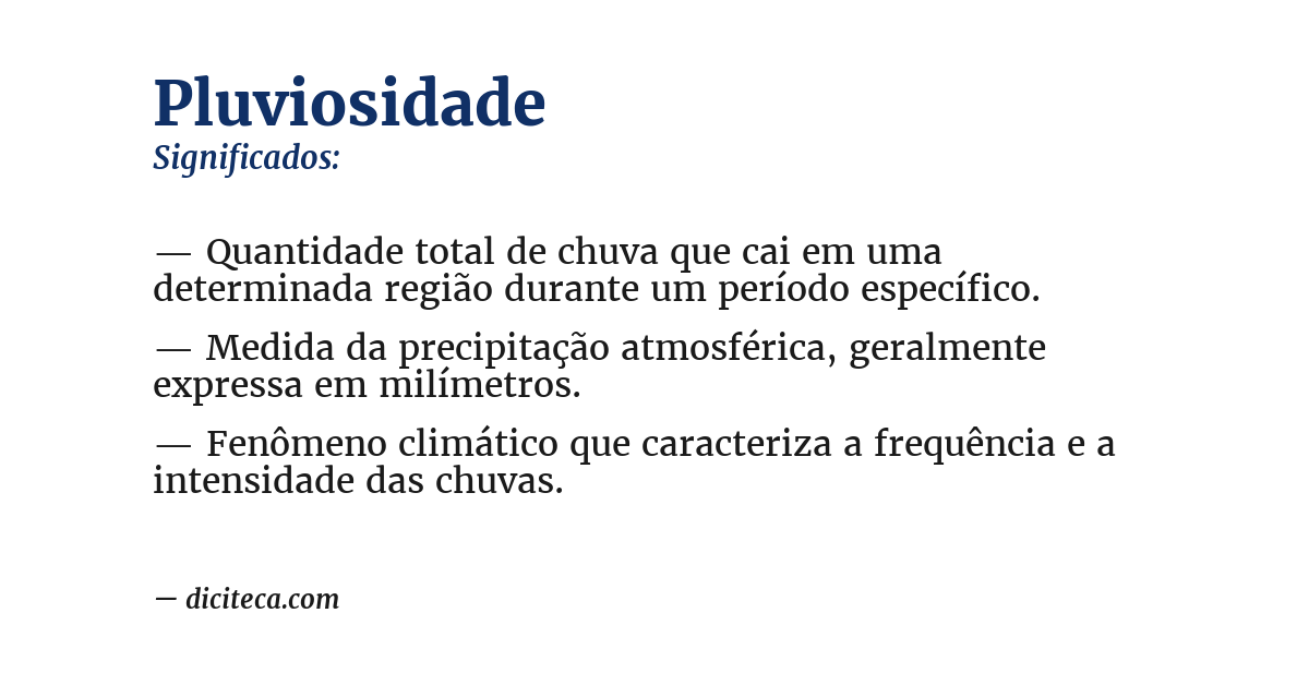 Significado de pluviosidade