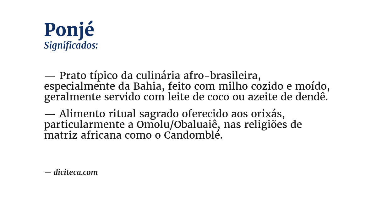 Significado de ponjé