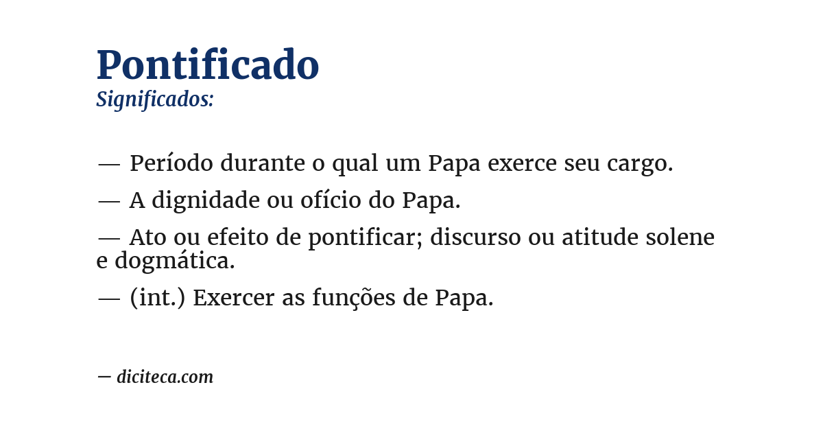 Significado de pontificado