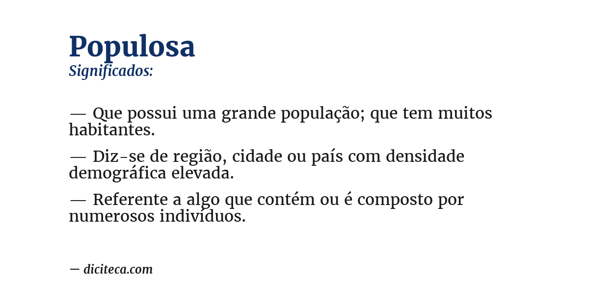 Significado de populosa