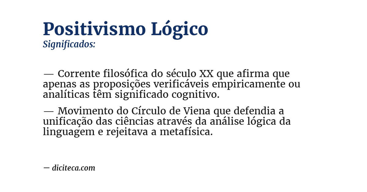 Significado de positivismo lógico