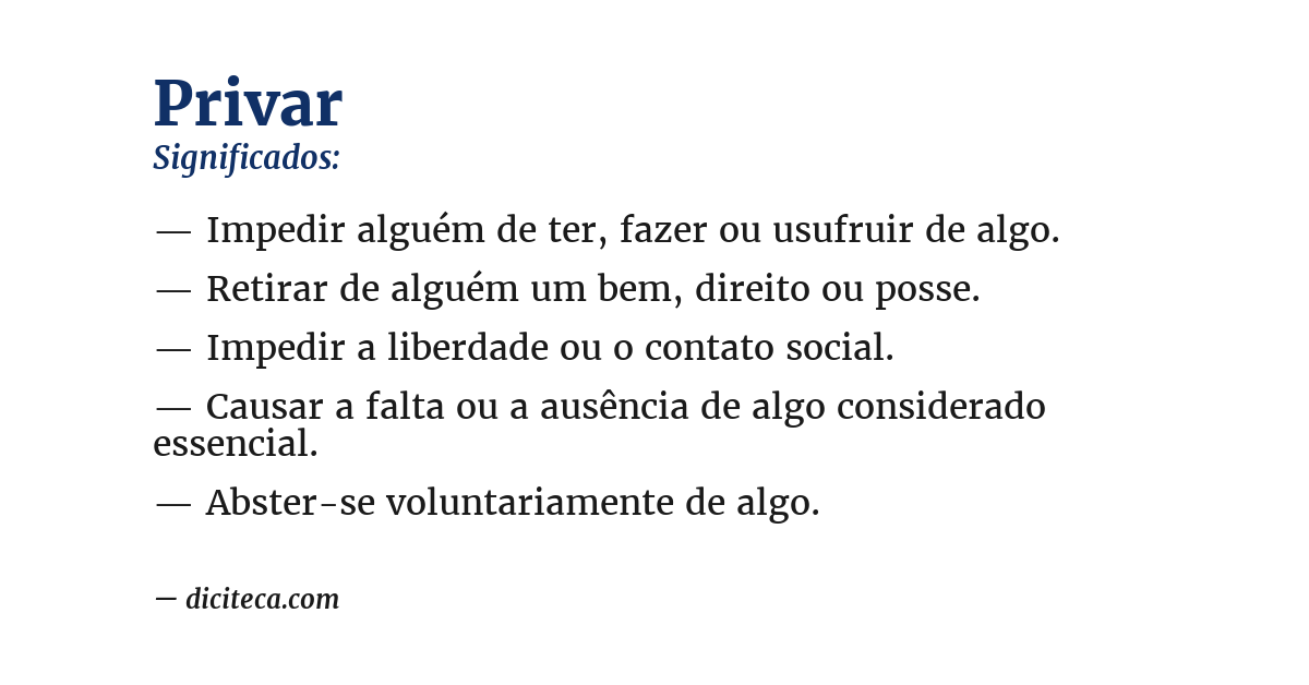 Significado de privar
