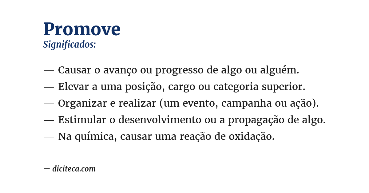 Significado de promove