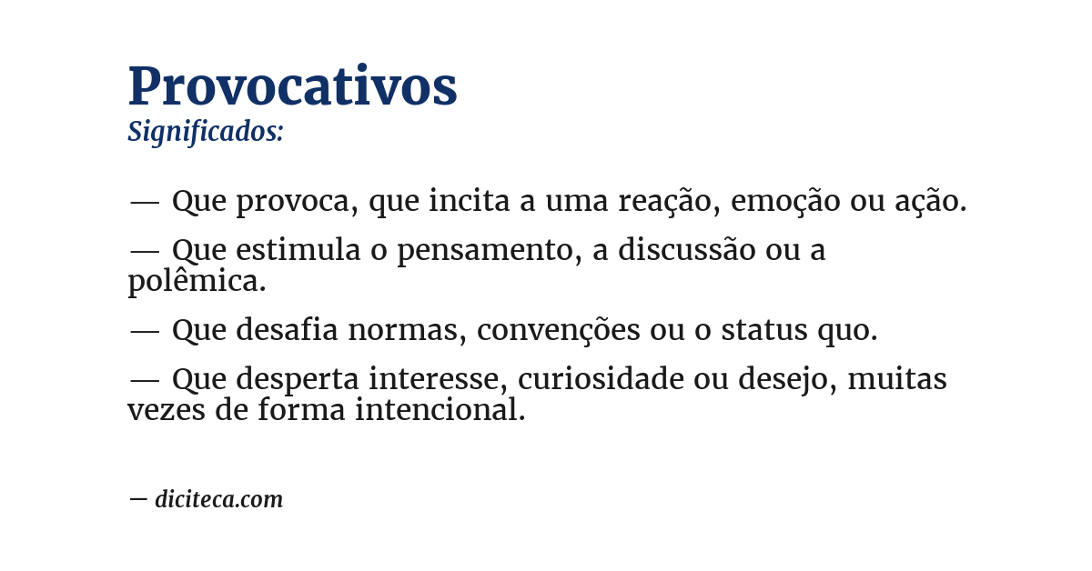 Significado de provocativos