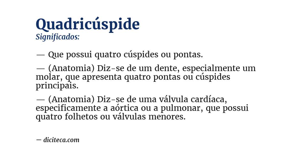 Significado de quadricúspide