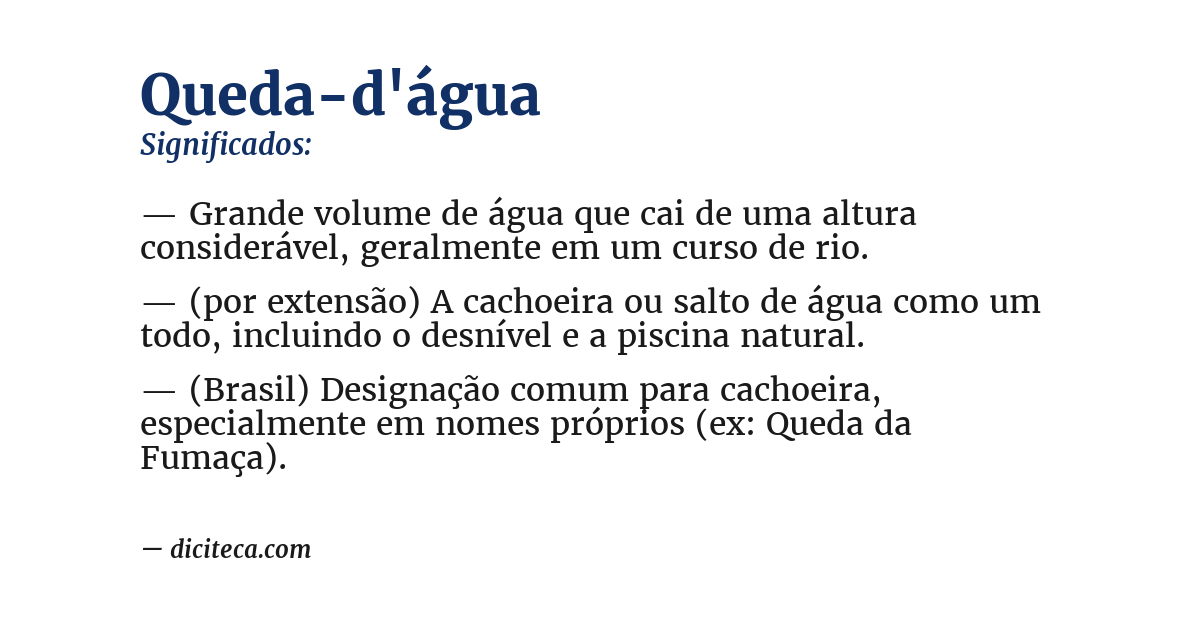 Significado de queda-d'água