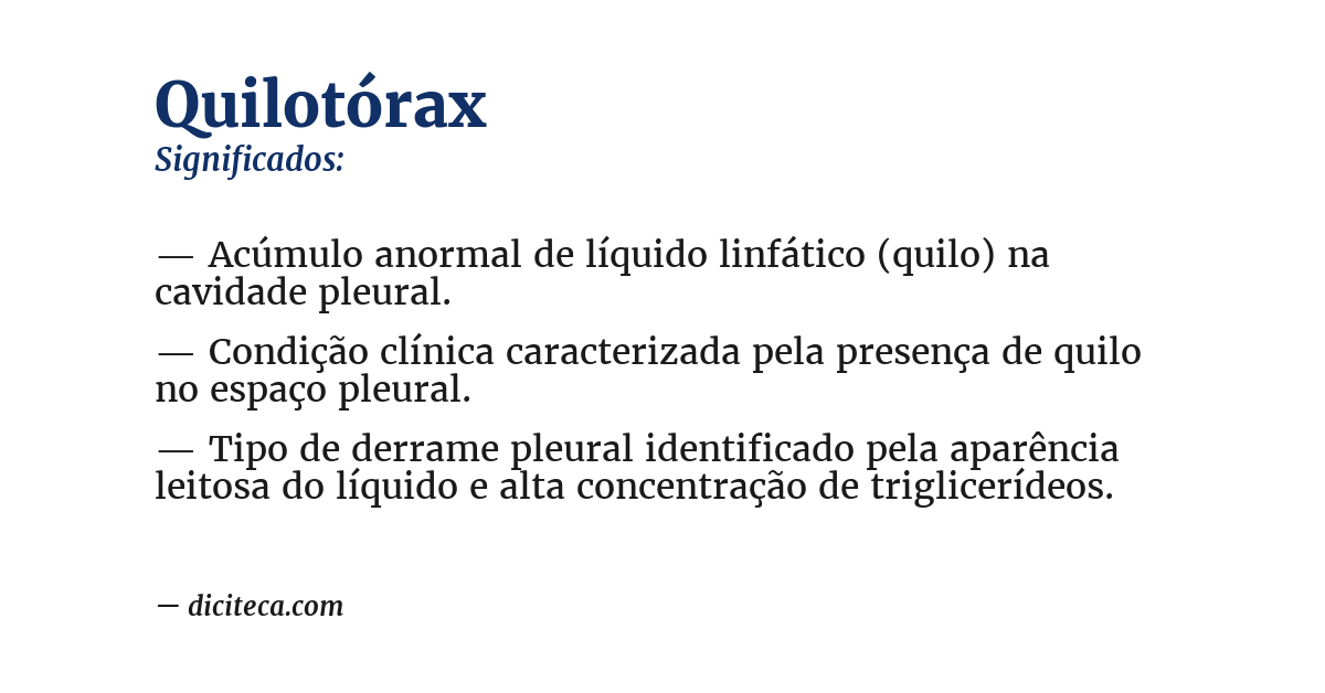 Significado de quilotórax