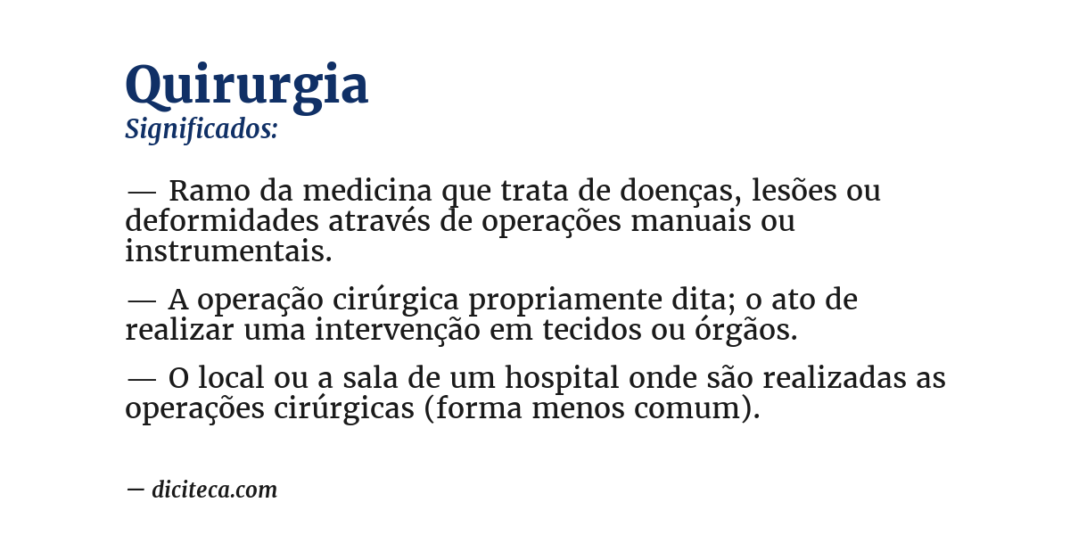 Significado de quirurgia